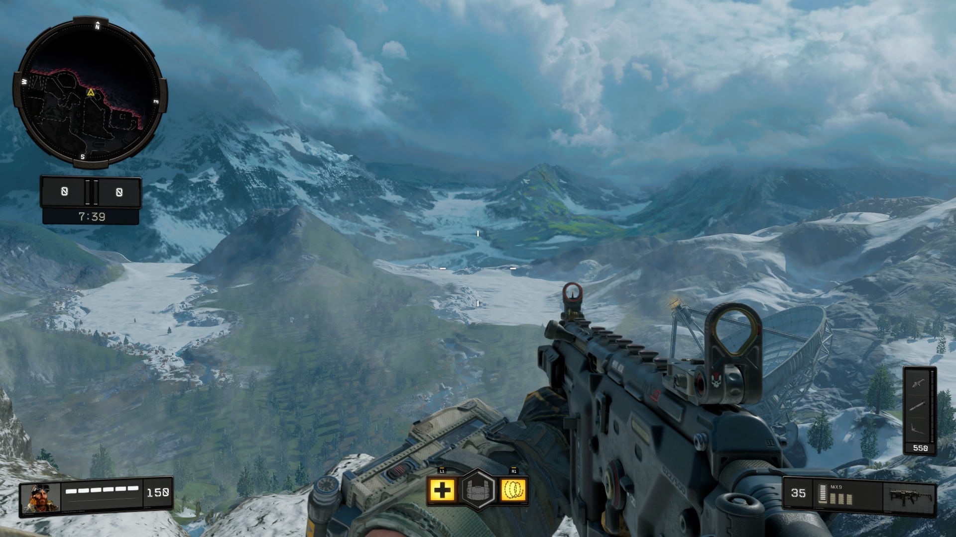 Snowbound mountains seen from Payload